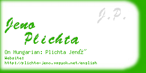 jeno plichta business card